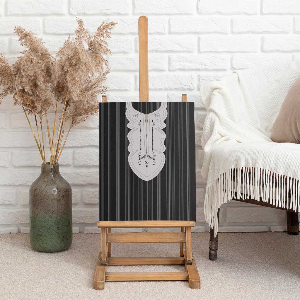 Liberia Kpelle Ethnic Heritage Pattern - Black Canvas Wall Art - African Pride