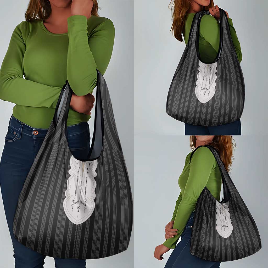 Liberia Kpelle Ethnic Heritage Pattern - Black Grocery Bag - African Pride