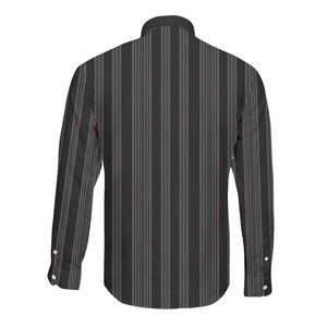 Liberia Kpelle Ethnic Heritage Pattern - Black Long Sleeve Button Shirt - African Pride