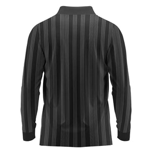 Liberia Kpelle Ethnic Heritage Pattern - Black Long Sleeve Polo Shirt - African Pride