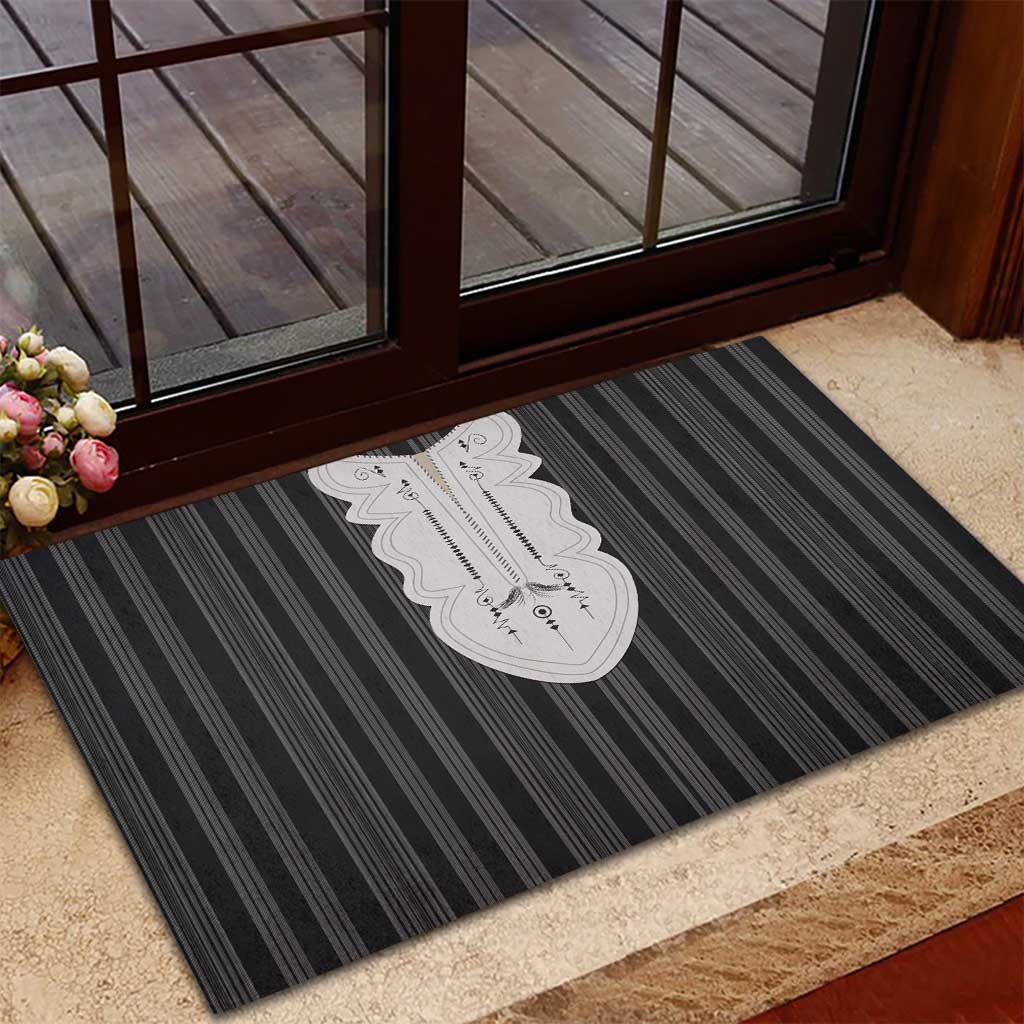 Liberia Kpelle Ethnic Heritage Pattern - Black Rubber Doormat - African Pride