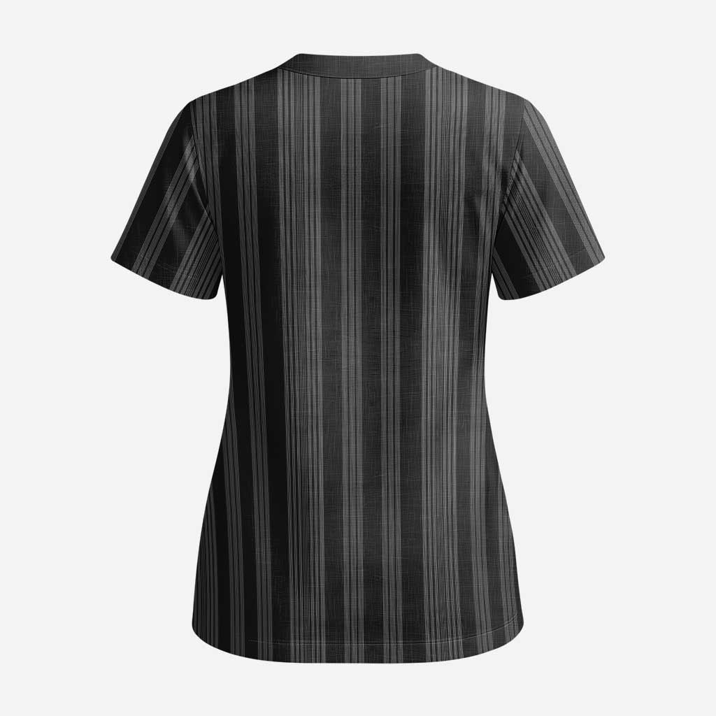 Liberia Kpelle Ethnic Heritage Pattern - Black Scrub Top - African Pride
