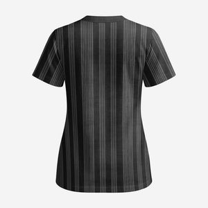 Liberia Kpelle Ethnic Heritage Pattern - Black Scrub Top - African Pride