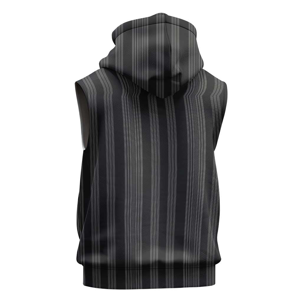 Liberia Kpelle Ethnic Heritage Pattern - Black Sleeveless Hoodie - African Pride