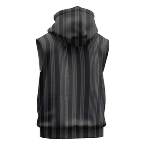 Liberia Kpelle Ethnic Heritage Pattern - Black Sleeveless Hoodie - African Pride