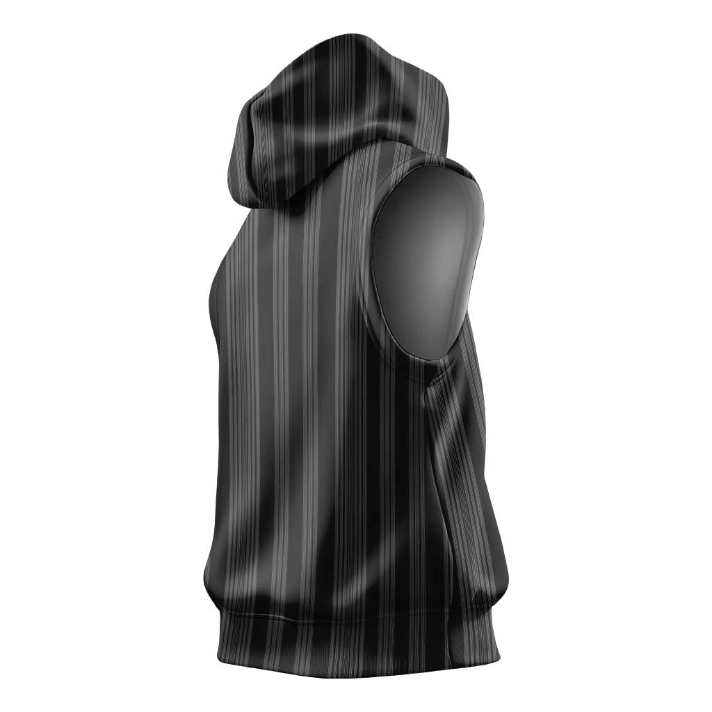 Liberia Kpelle Ethnic Heritage Pattern - Black Sleeveless Hoodie - African Pride