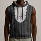 Liberia Kpelle Ethnic Heritage Pattern - Black Sleeveless Hoodie - African Pride