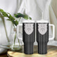 Liberia Kpelle Ethnic Heritage Pattern - Black Tumbler With Handle - African Pride