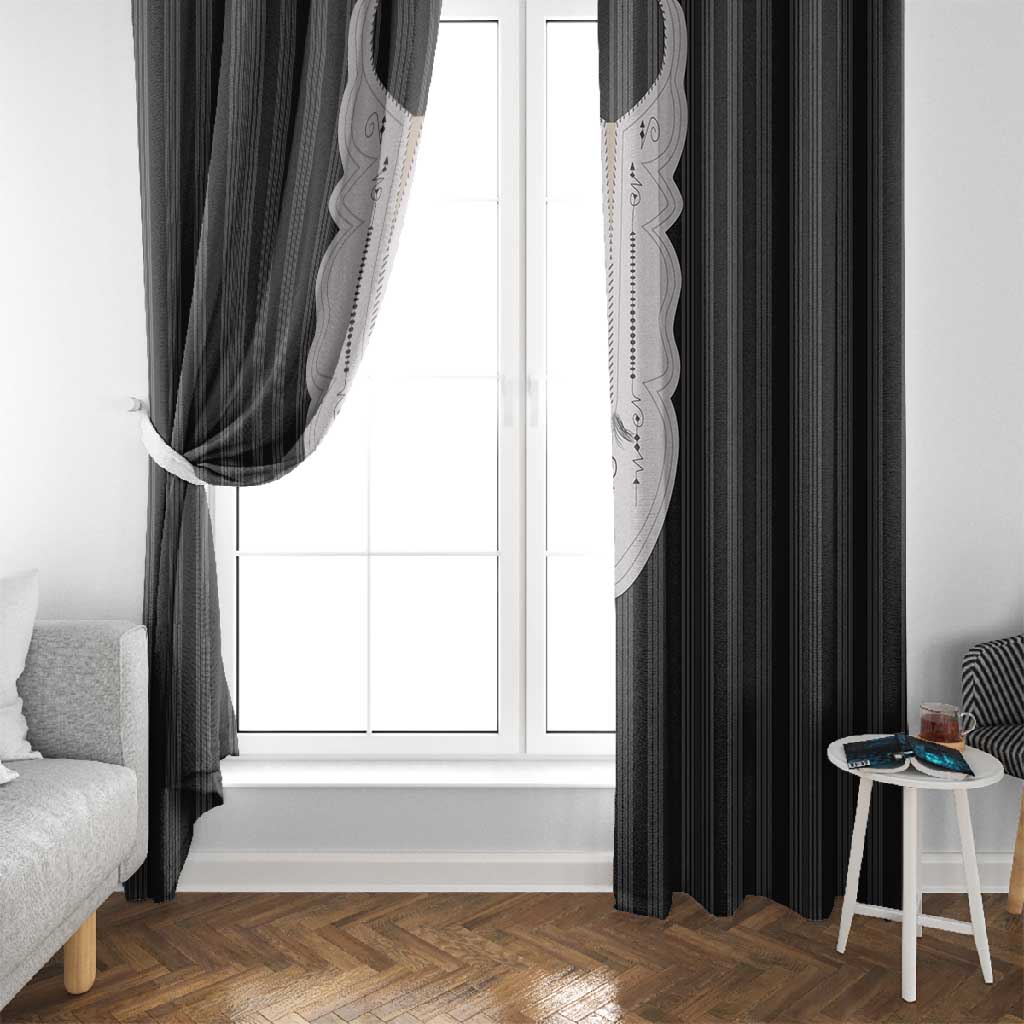 Liberia Kpelle Ethnic Heritage Pattern - Black Window Curtain - African Pride