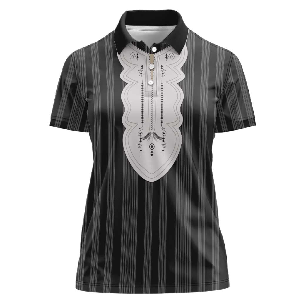 Liberia Kpelle Ethnic Heritage Pattern - Black Women Polo Shirt - African Pride