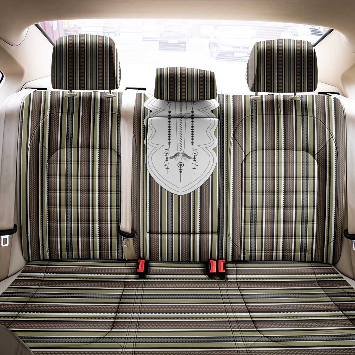 Liberia Kpelle Ethnic Heritage Pattern - Brown Back Car Seat Cover - African Pride