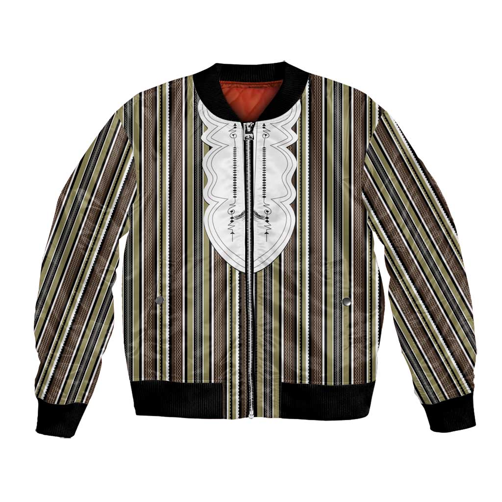 Liberia Kpelle Ethnic Heritage Pattern - Brown Bomber Jacket - African Pride