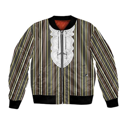 Liberia Kpelle Ethnic Heritage Pattern - Brown Bomber Jacket - African Pride