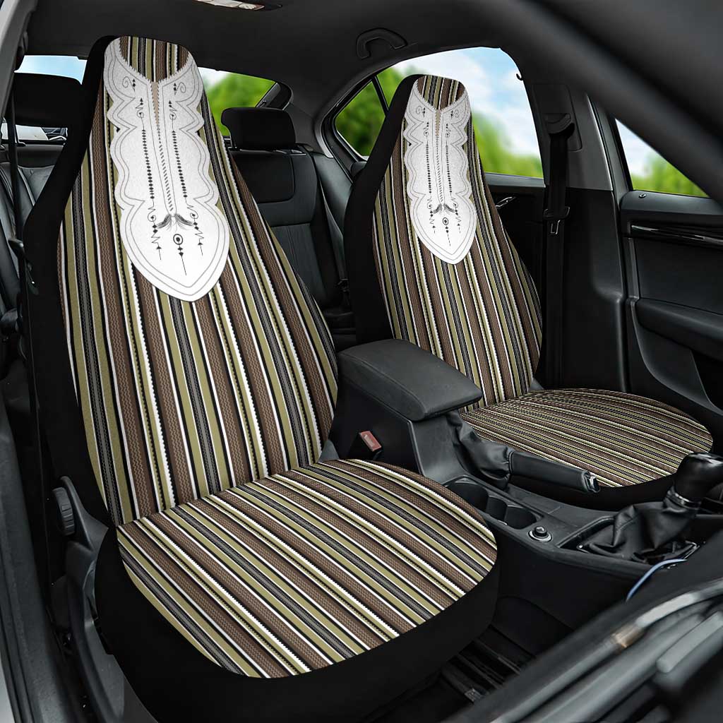 Liberia Kpelle Ethnic Heritage Pattern - Brown Car Seat Cover - African Pride