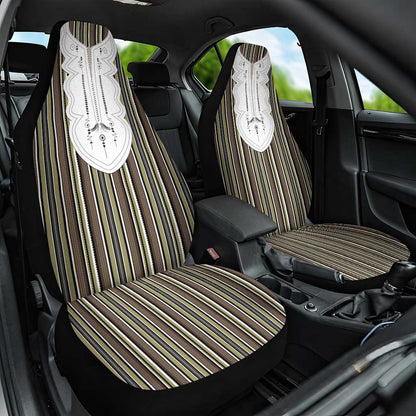 Liberia Kpelle Ethnic Heritage Pattern - Brown Car Seat Cover - African Pride