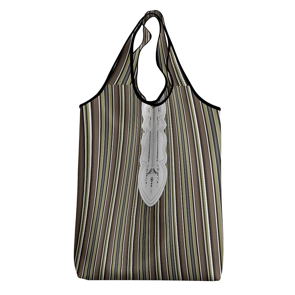 Liberia Kpelle Ethnic Heritage Pattern - Brown Grocery Bag - African Pride