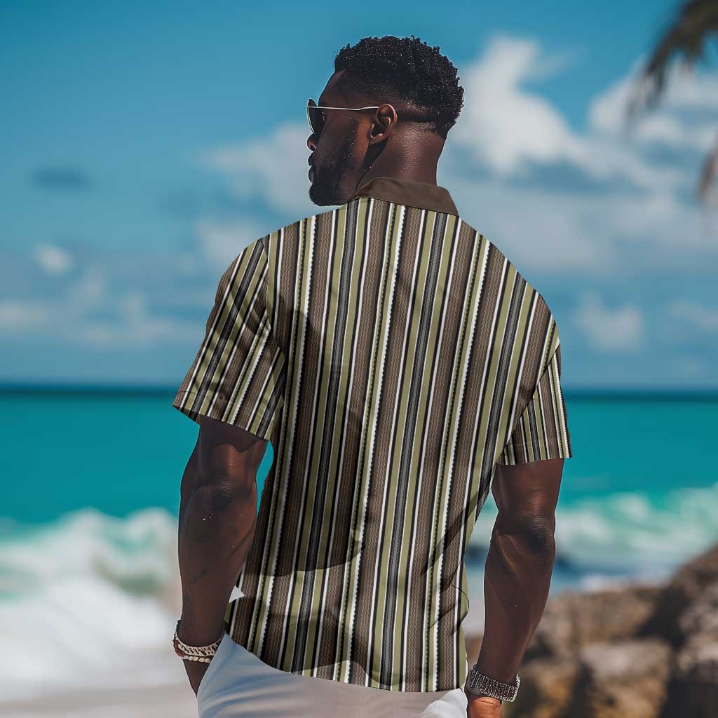 Liberia Kpelle Ethnic Heritage Pattern - Brown Hawaiian Shirt - African Pride
