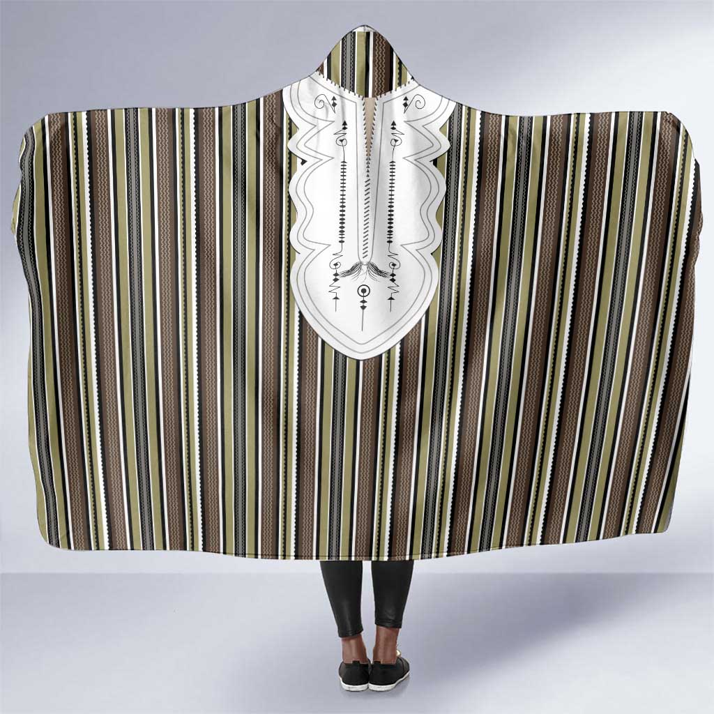 Liberia Kpelle Ethnic Heritage Pattern - Brown Hooded Blanket - African Pride
