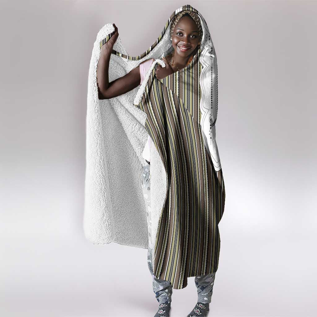 Liberia Kpelle Ethnic Heritage Pattern - Brown Hooded Blanket - African Pride