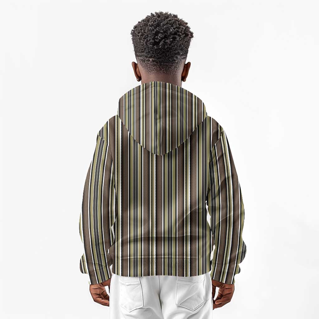 Liberia Kpelle Ethnic Heritage Pattern - Brown Kid Hoodie - African Pride