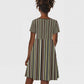 Liberia Kpelle Ethnic Heritage Pattern - Brown Kid Short Sleeve Dress - African Pride