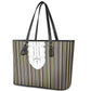 Liberia Kpelle Ethnic Heritage Pattern - Brown Leather Tote Bag - African Pride