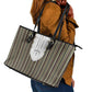 Liberia Kpelle Ethnic Heritage Pattern - Brown Leather Tote Bag - African Pride