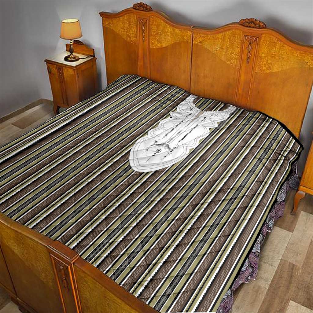 Liberia Kpelle Ethnic Heritage Pattern - Brown Quilt - African Pride