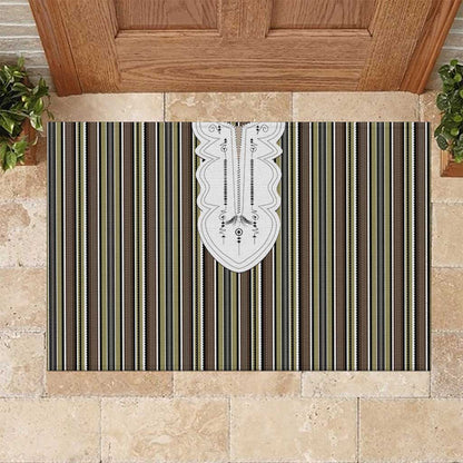 Liberia Kpelle Ethnic Heritage Pattern - Brown Rubber Doormat - African Pride