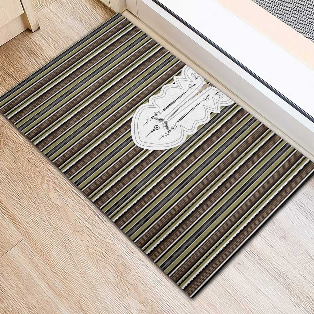 Liberia Kpelle Ethnic Heritage Pattern - Brown Rubber Doormat - African Pride