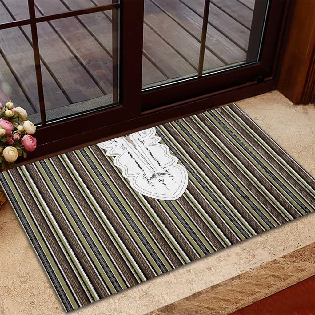 Liberia Kpelle Ethnic Heritage Pattern - Brown Rubber Doormat - African Pride
