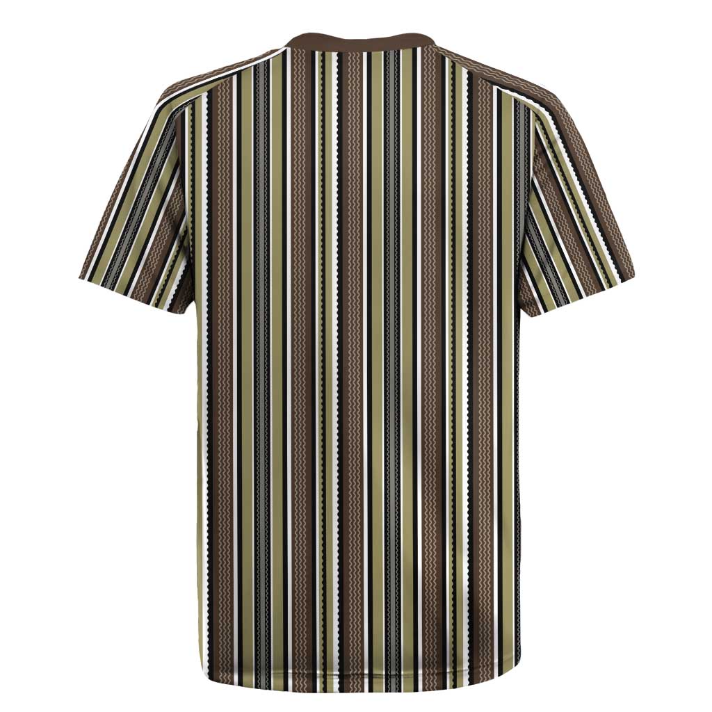 Liberia Kpelle Ethnic Heritage Pattern - Brown Rugby Jersey - African Pride