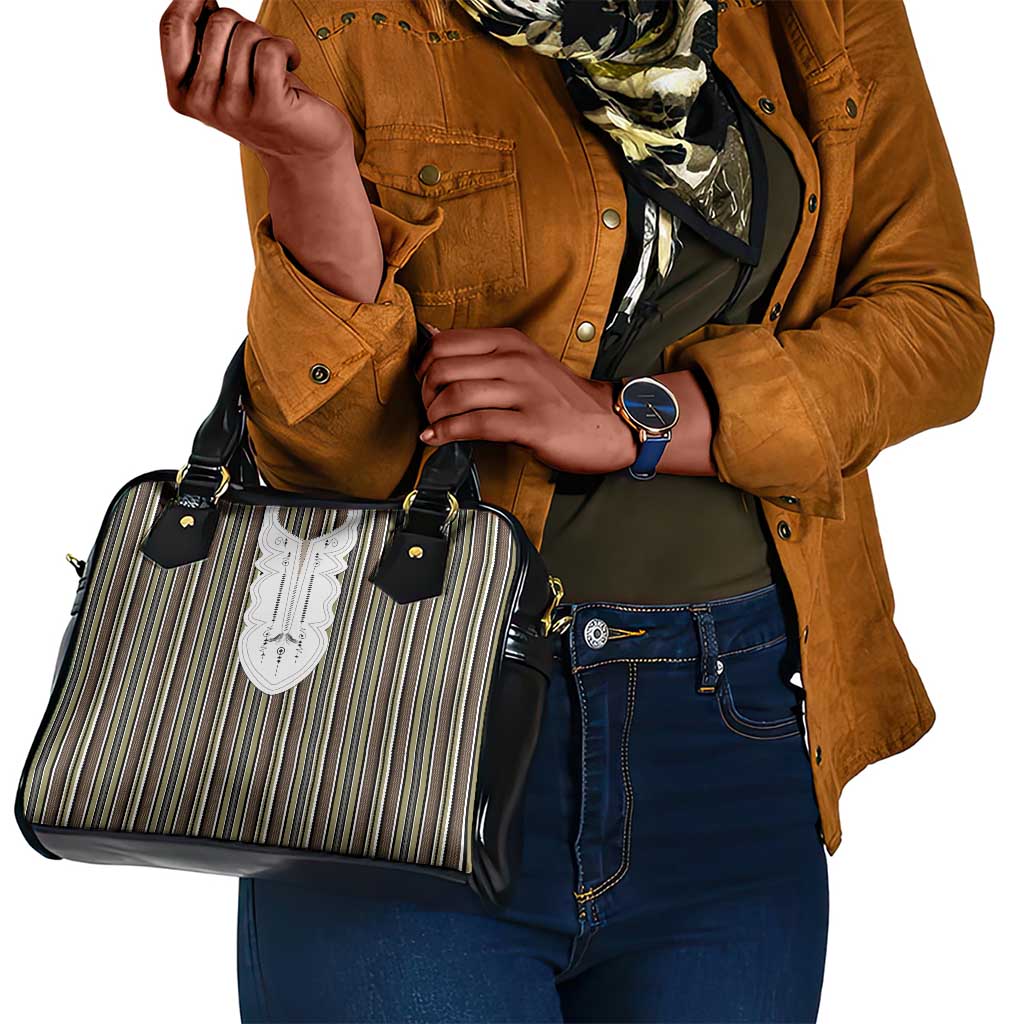 Liberia Kpelle Ethnic Heritage Pattern - Brown Shoulder Handbag - African Pride