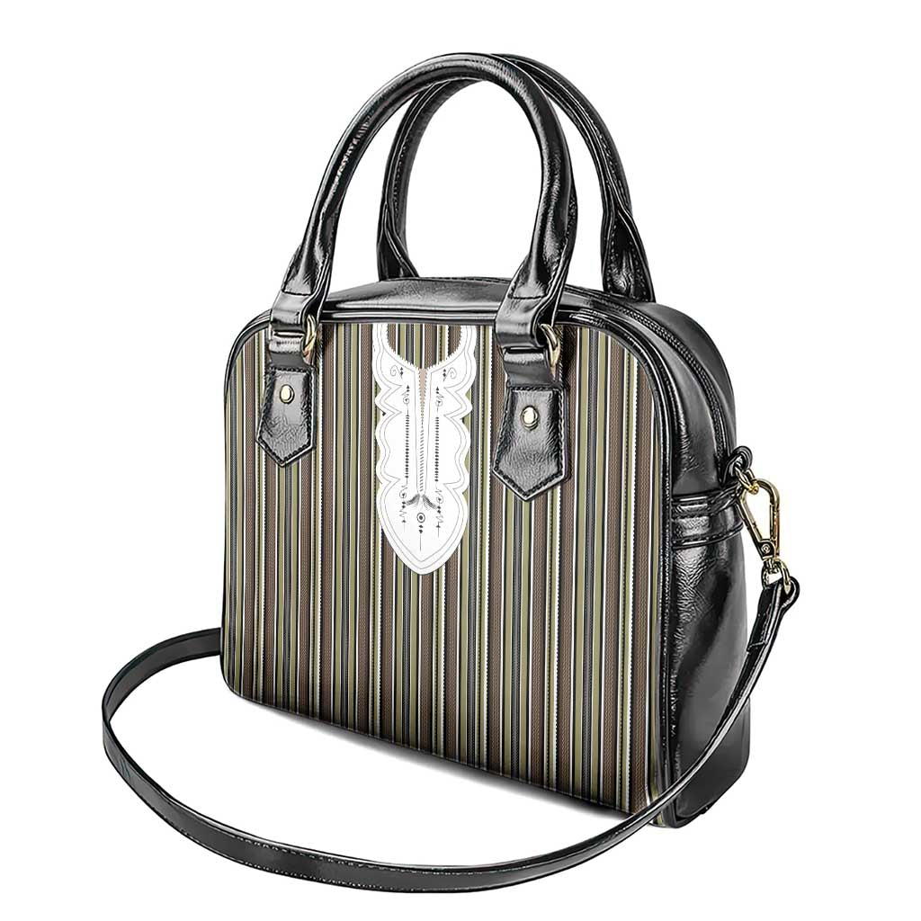 Liberia Kpelle Ethnic Heritage Pattern - Brown Shoulder Handbag - African Pride