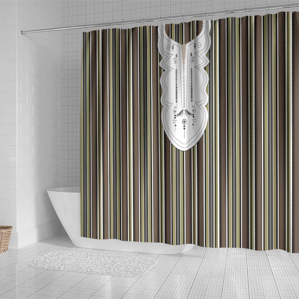 Liberia Kpelle Ethnic Heritage Pattern - Brown Shower Curtain - African Pride
