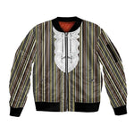Liberia Kpelle Ethnic Heritage Pattern - Brown Sleeve Zip Bomber Jacket - African Pride
