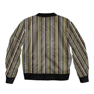 Liberia Kpelle Ethnic Heritage Pattern - Brown Sleeve Zip Bomber Jacket - African Pride