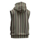 Liberia Kpelle Ethnic Heritage Pattern - Brown Sleeveless Hoodie - African Pride