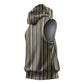 Liberia Kpelle Ethnic Heritage Pattern - Brown Sleeveless Hoodie - African Pride