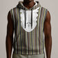 Liberia Kpelle Ethnic Heritage Pattern - Brown Sleeveless Hoodie - African Pride