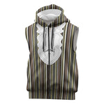 Liberia Kpelle Ethnic Heritage Pattern - Brown Sleeveless Zip Hoodie - African Pride