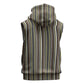 Liberia Kpelle Ethnic Heritage Pattern - Brown Sleeveless Zip Hoodie - African Pride
