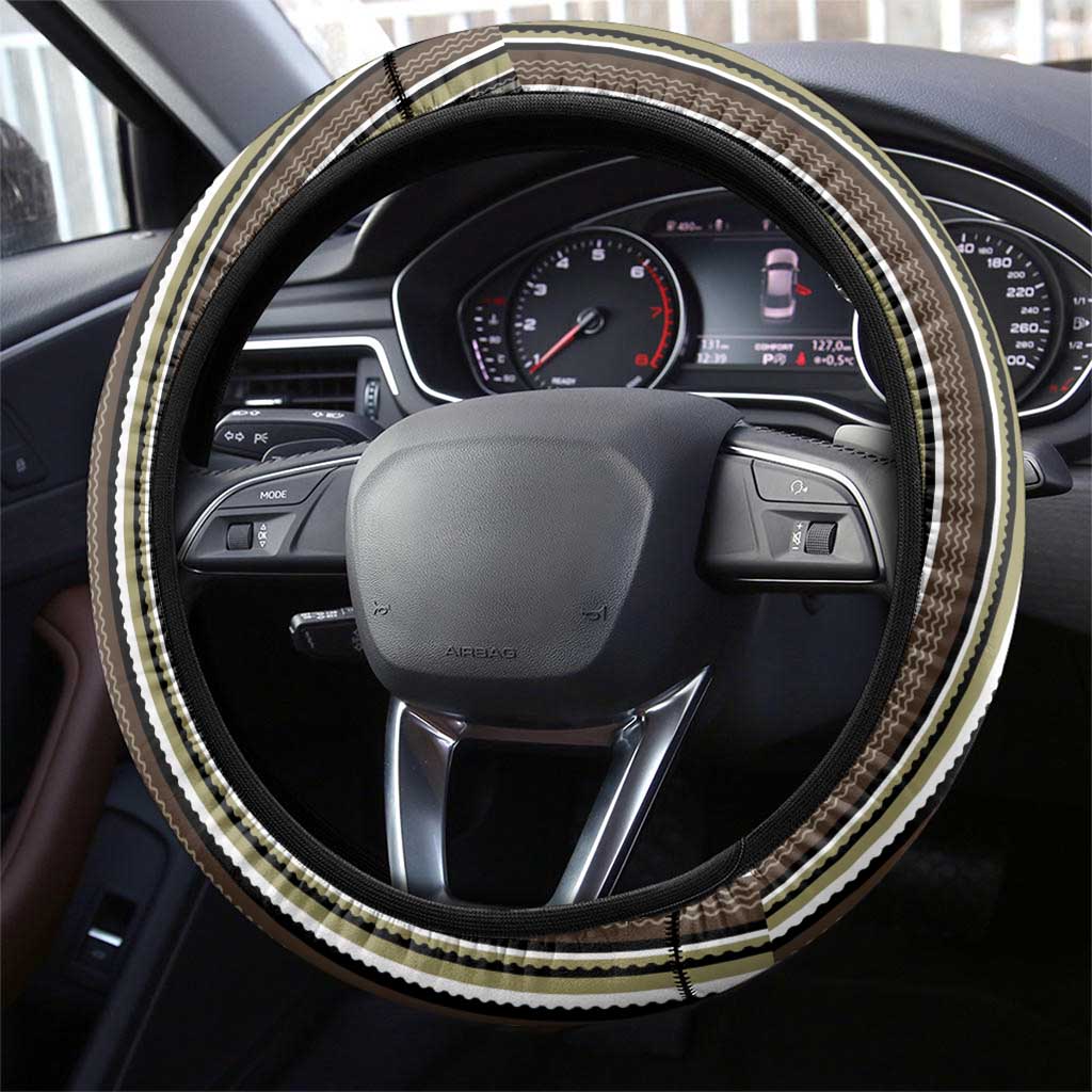 Liberia Kpelle Ethnic Heritage Pattern - Brown Steering Wheel Cover - African Pride