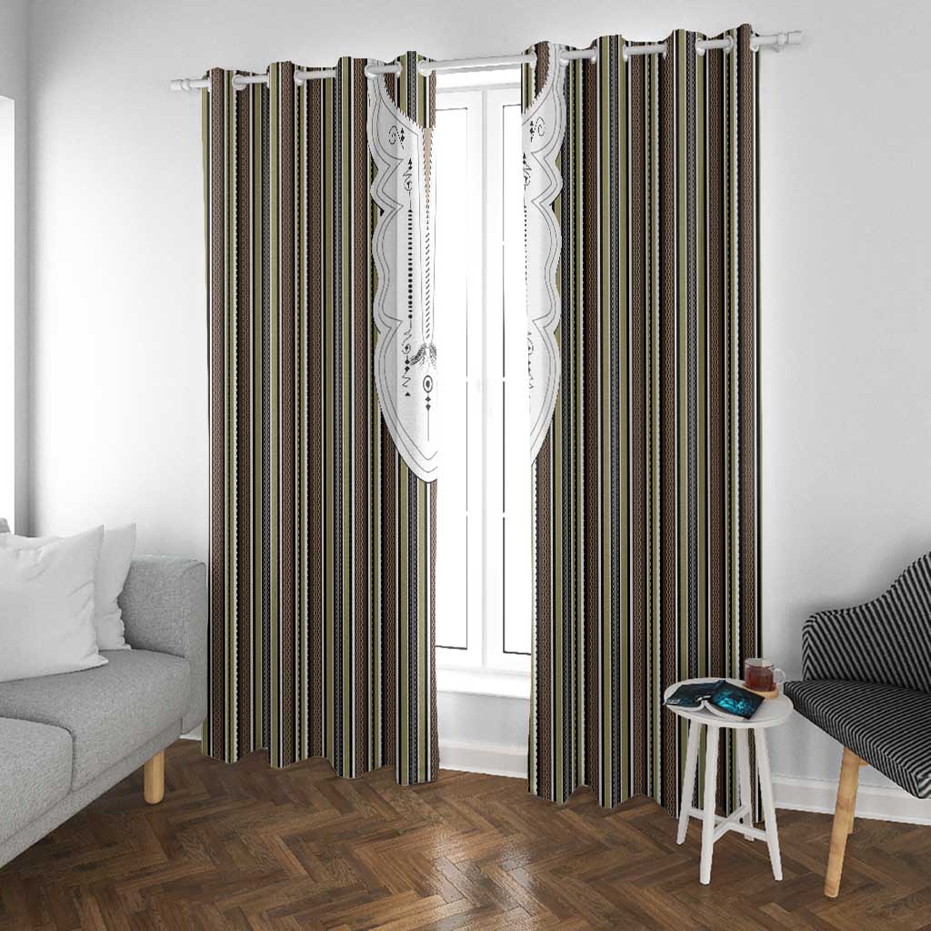 Liberia Kpelle Ethnic Heritage Pattern - Brown Window Curtain - African Pride