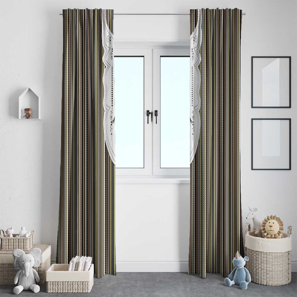 Liberia Kpelle Ethnic Heritage Pattern - Brown Window Curtain - African Pride