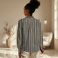 Liberia Kpelle Ethnic Heritage Pattern - Brown Women Casual Shirt - African Pride