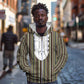 Liberia Kpelle Ethnic Heritage Pattern - Brown Zip Hoodie - African Pride