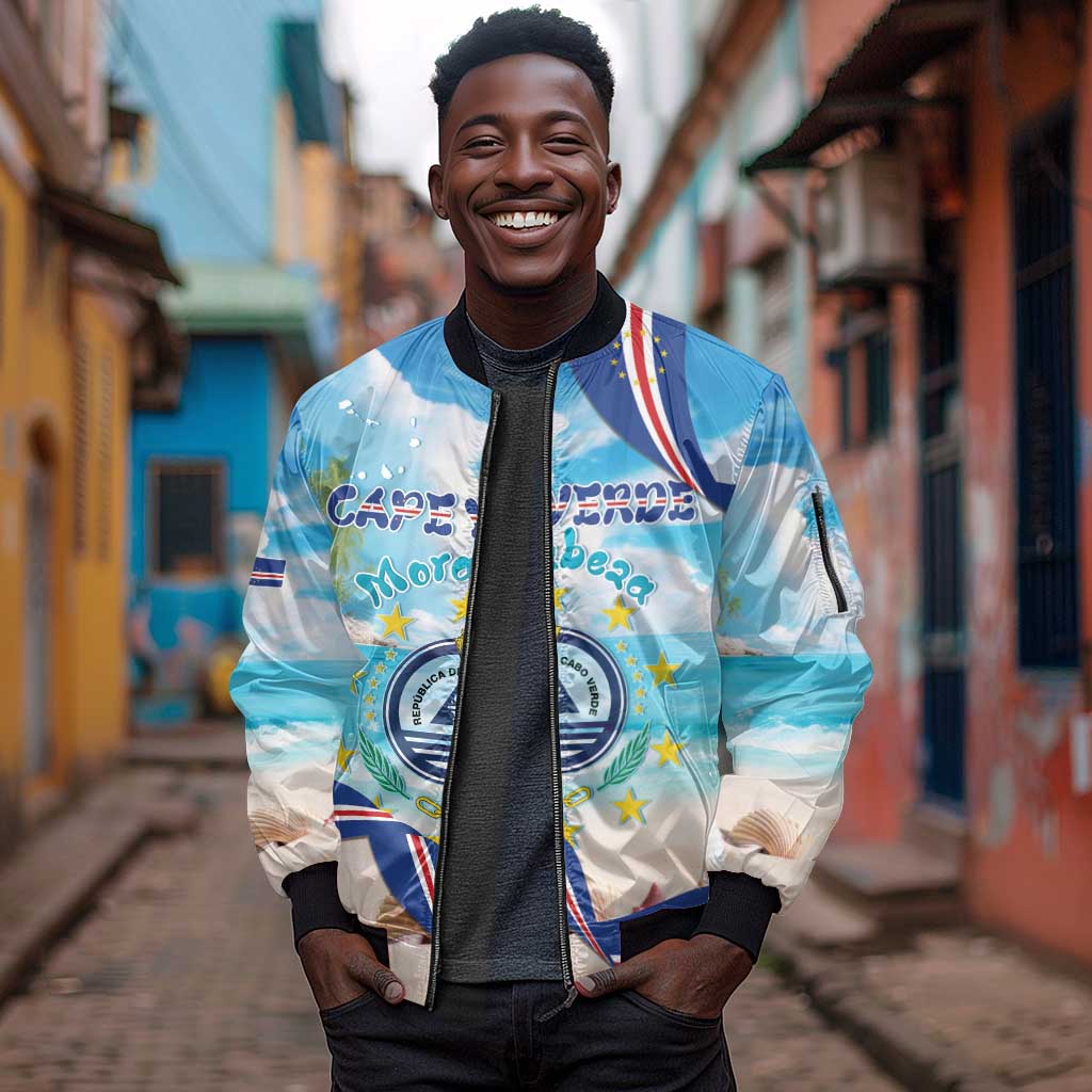 Cape Verde Morabeza Sleeve Zip Bomber Jacket Paradise Ocean - African Pride
