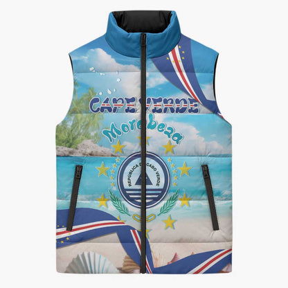 Personalized Cape Verde Morabeza Sleeveless Puffer Jacket Island Welcome