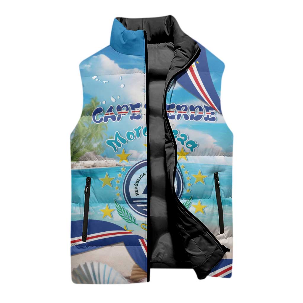 Personalized Cape Verde Morabeza Sleeveless Puffer Jacket Island Welcome